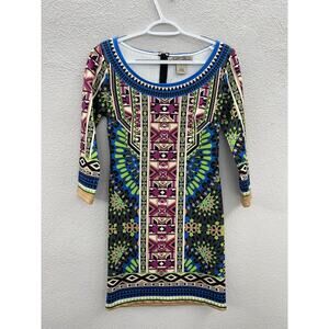Womens Flying Tomato Colorful Geometric Long Sleeve Dress Size Small